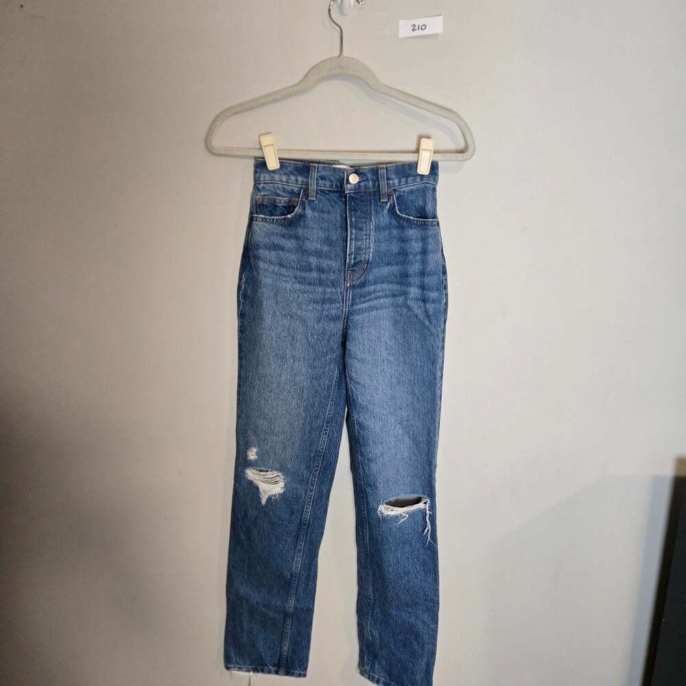 Reformation Cynthia High Rise Straight Leg Jeans in Shasta Destroyed Wash